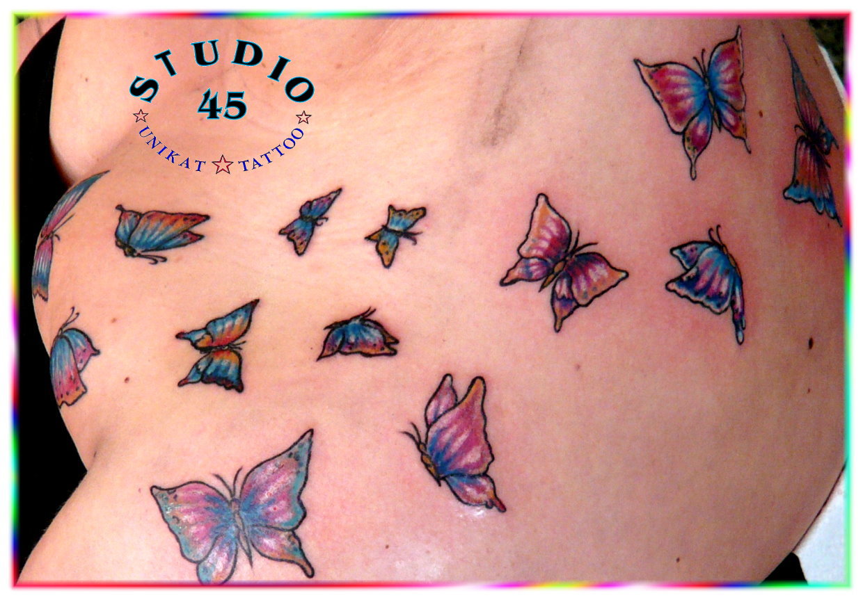 Butterfly Color Schmetterling Tattoo bunt Recklinghausen STUDIO 45